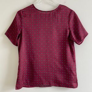 Mario Serrani Women’s Faux Silk Short Sleeve Blouse